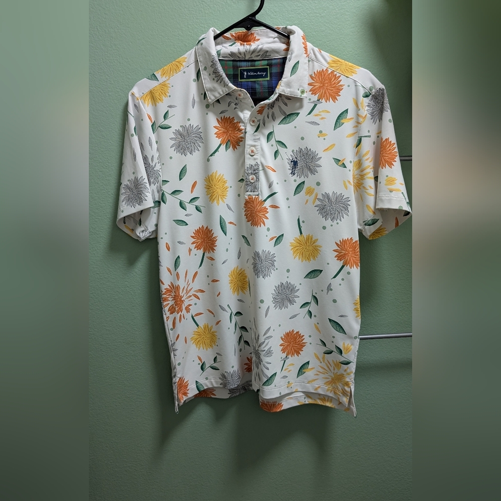 William Murray Golf Floral Polo Shirt - Orange, Yellow, Green